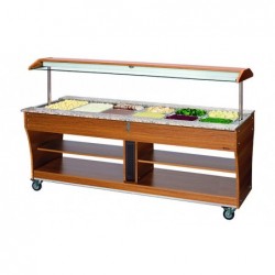 Chariot buffet, chaud, 6x1/1GN