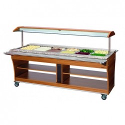 Chariot buffet, chaud, 6x1/1GN