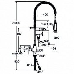 Mitigeur avec croisillons 40L-1801B